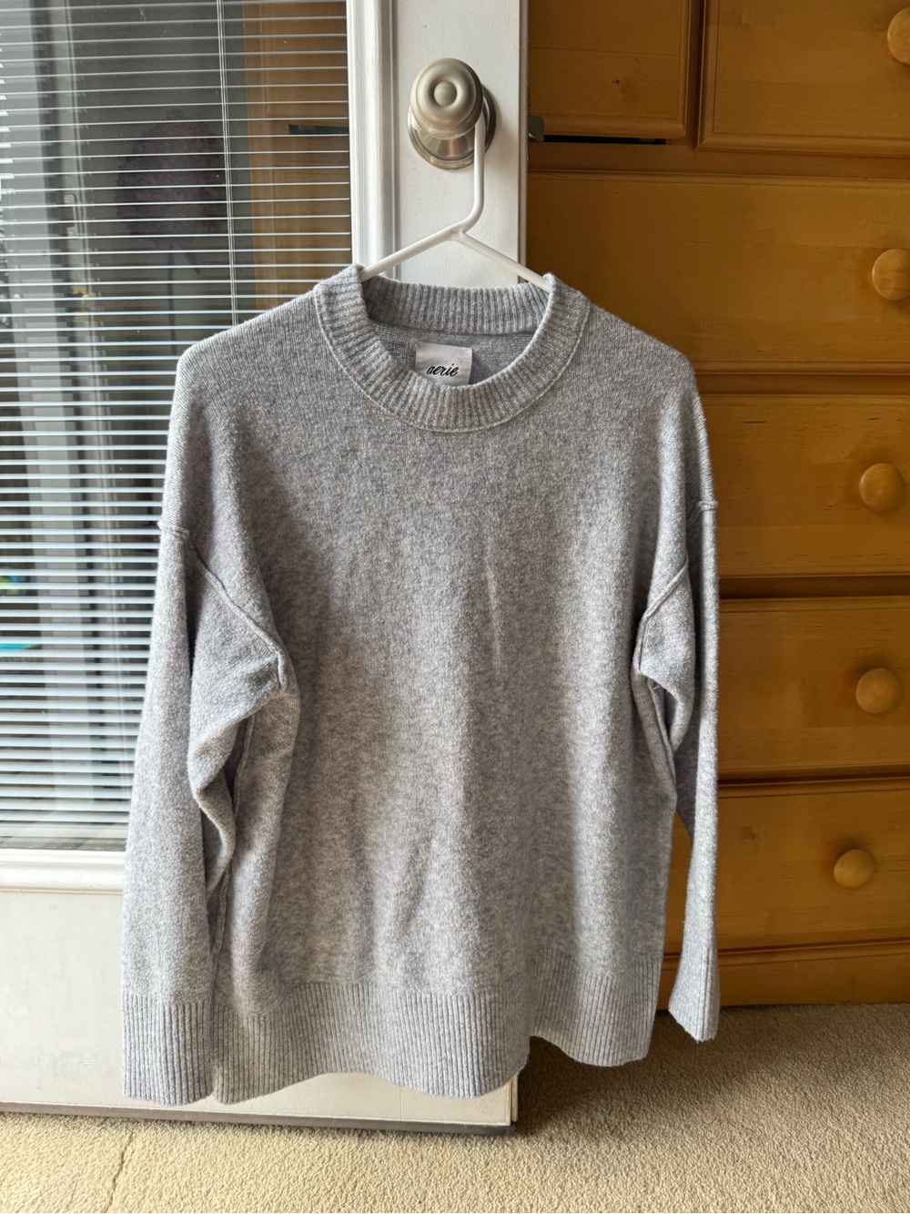 aerie Light Gray Crewneck Sweater